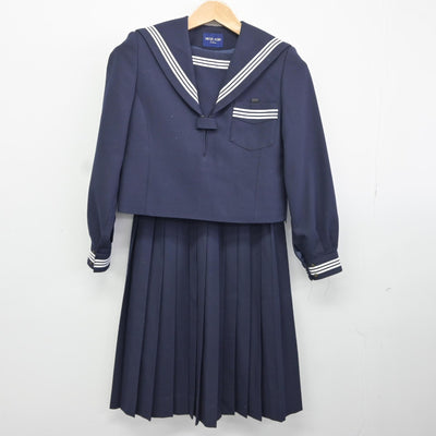 【中古】兵庫県 加西市立北条中学校 女子制服 2点（セーラー服・スカート）sf036858