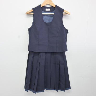 【中古】徳島県 小松島西高等学校 女子制服 3点（ブレザー・ベスト・スカート）sf036868