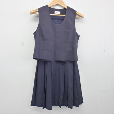 【中古】徳島県 小松島西高等学校 女子制服 2点（ベスト・スカート）sf036869