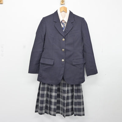 【中古】千葉県 中央学院高等学校 女子制服 5点（ブレザー・ニット・シャツ・スカート）sf036885