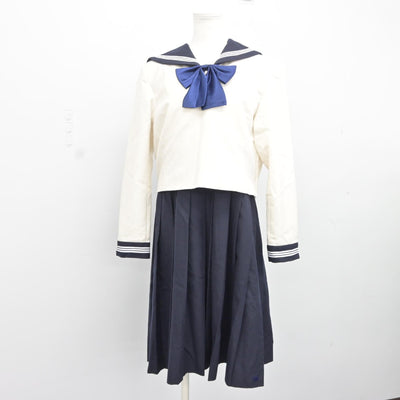 【中古】福岡県 博多女子高等学校 女子制服 4点（ニット・セーラー服・ジャンパースカート）sf036894