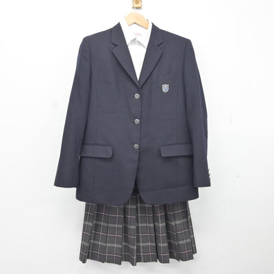 【中古】茨城県 水海道第二高等学校 女子制服 3点（ブレザー・シャツ・スカート）sf036899