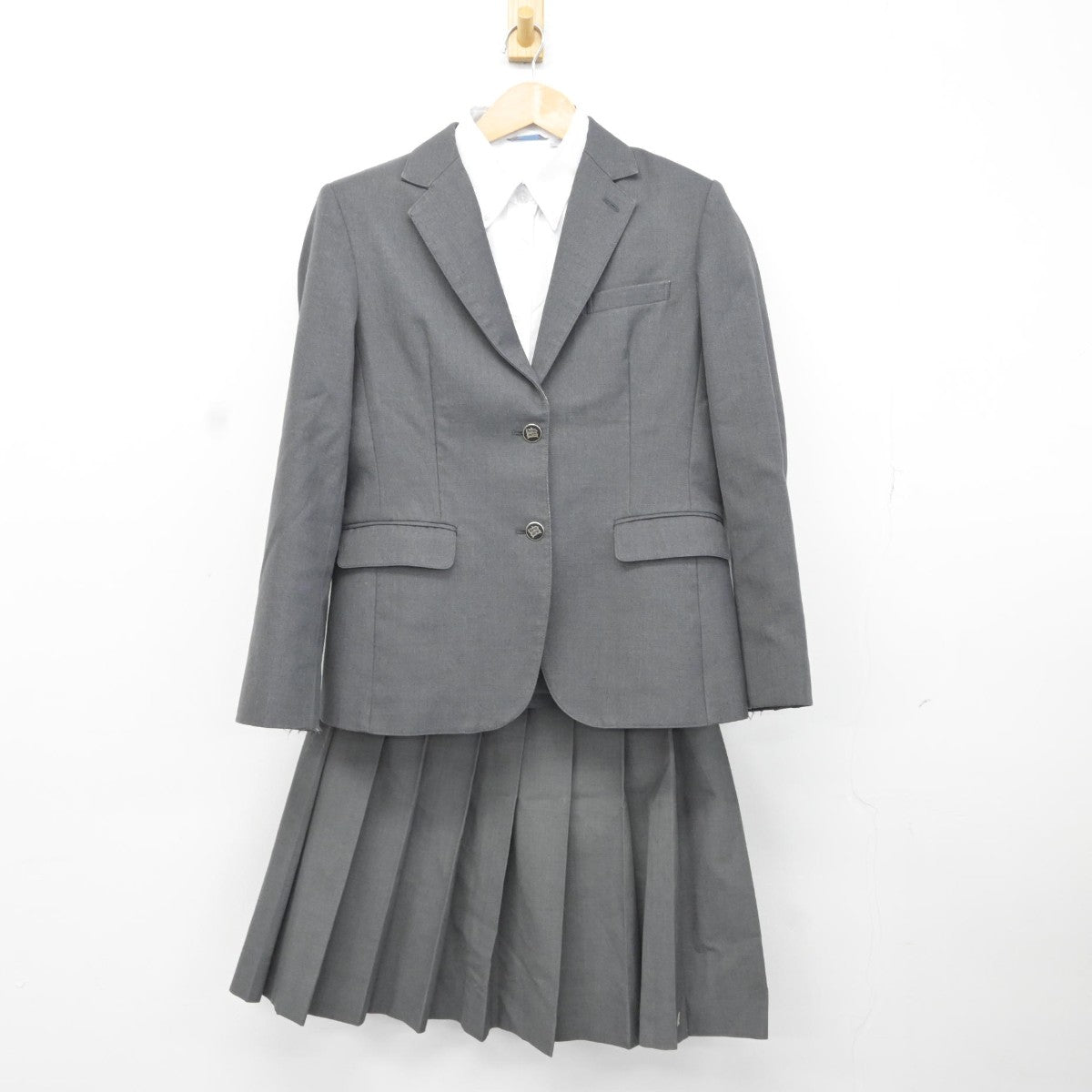 【中古】福島県 福島南高等学校 女子制服 4点（ブレザー・ニットベスト・シャツ・スカート）sf036901