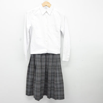 【中古】福島県 福島成蹊中学校 女子制服 2点（シャツ・スカート）sf036903