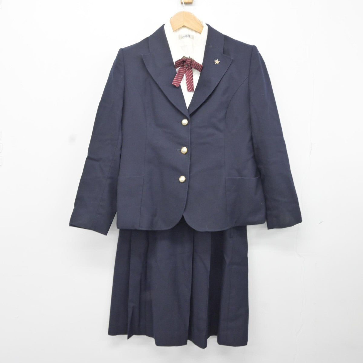 【中古】福島県 福島成蹊中学校 女子制服 5点（ブレザー・シャツ・スカート）sf036907