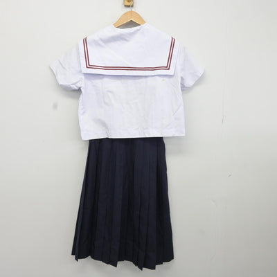 【中古】福島県 磐崎中学校 女子制服 3点（セーラー服・スカート）sf036912