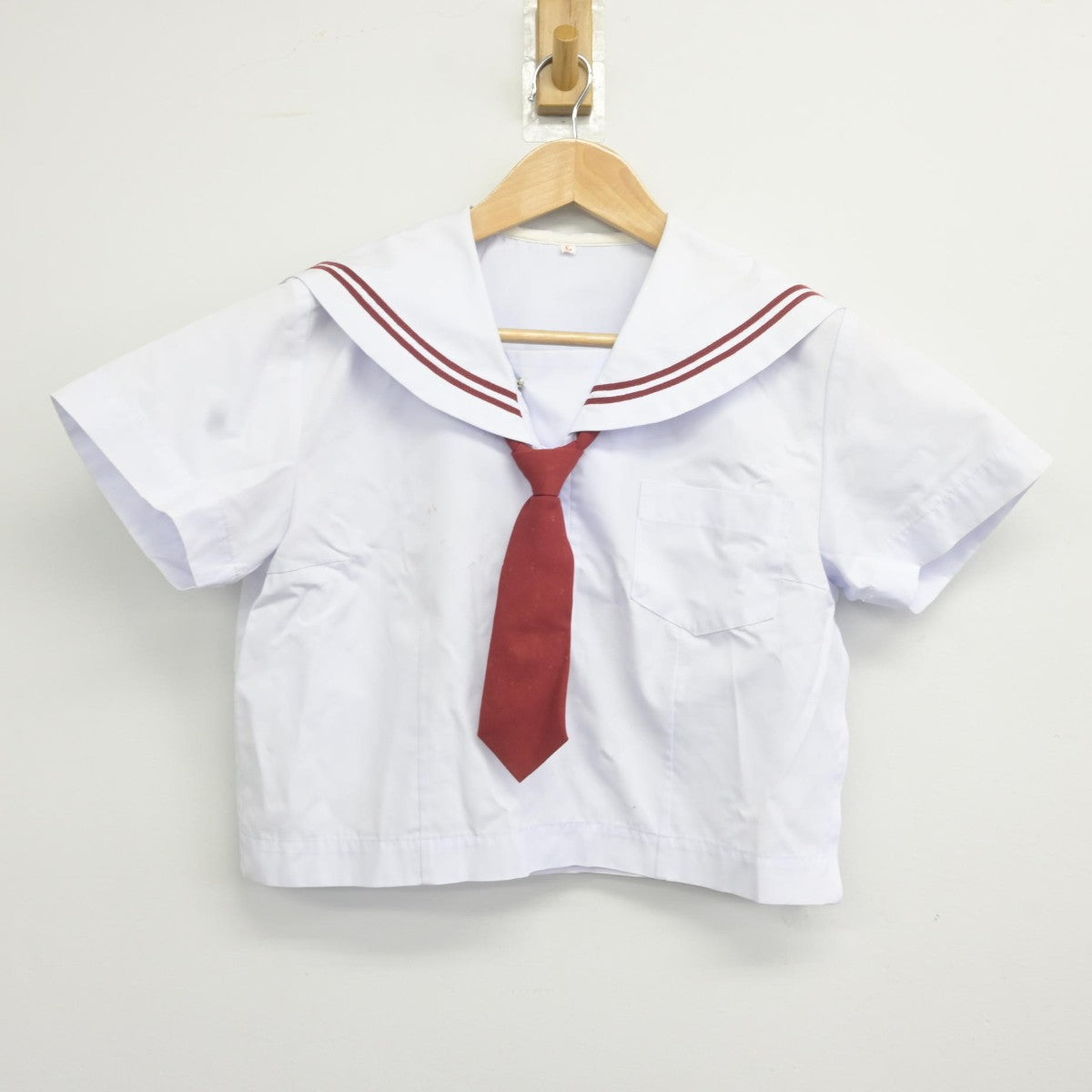 【中古】福島県 磐崎中学校 女子制服 3点（セーラー服・スカート）sf036912