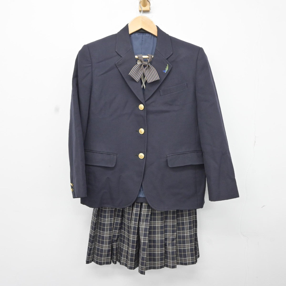 【中古】福島県 湯本高等学校 女子制服 4点（ブレザー・スカート）sf036915