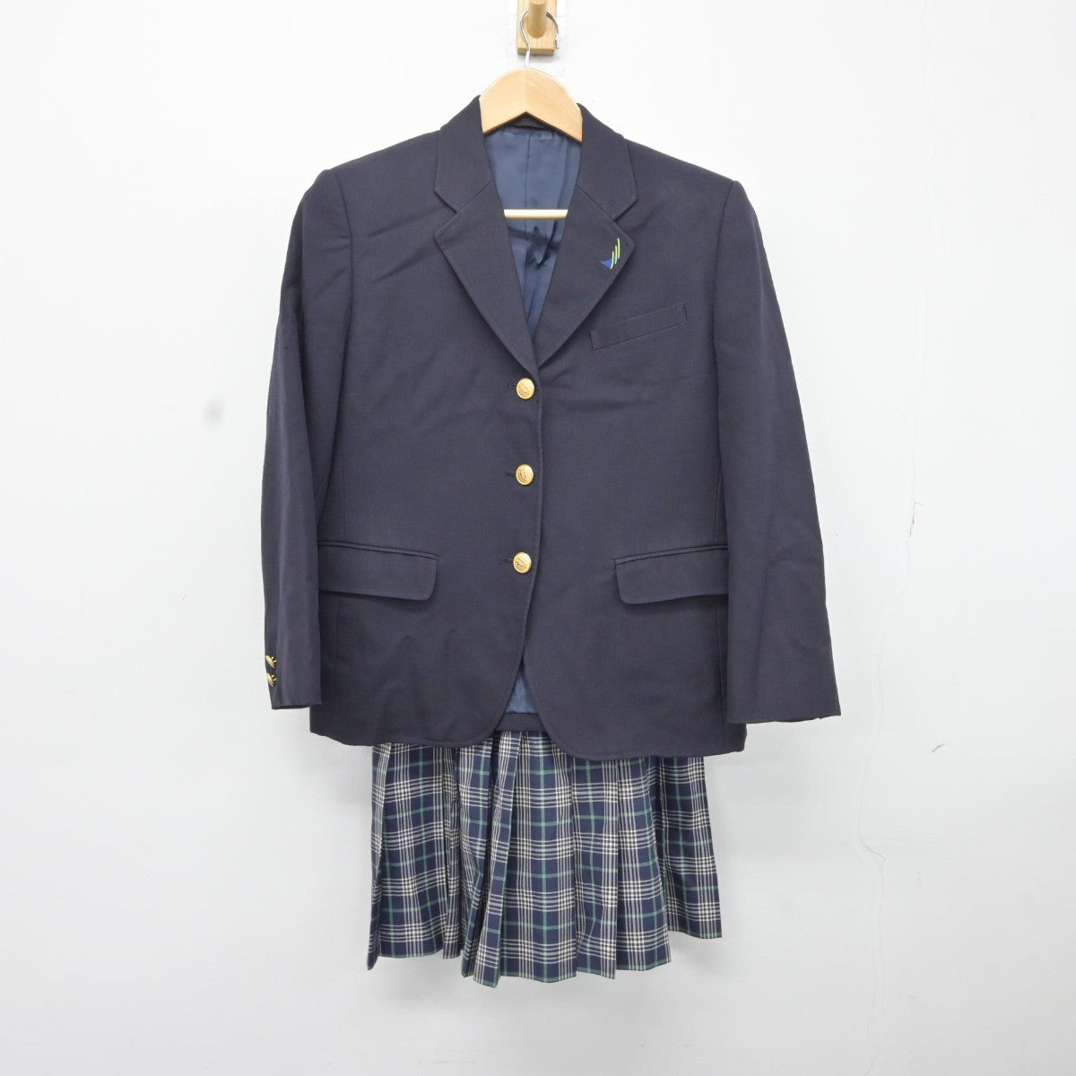 【中古】福島県 湯本高等学校 女子制服 4点（ブレザー・スカート）sf036915