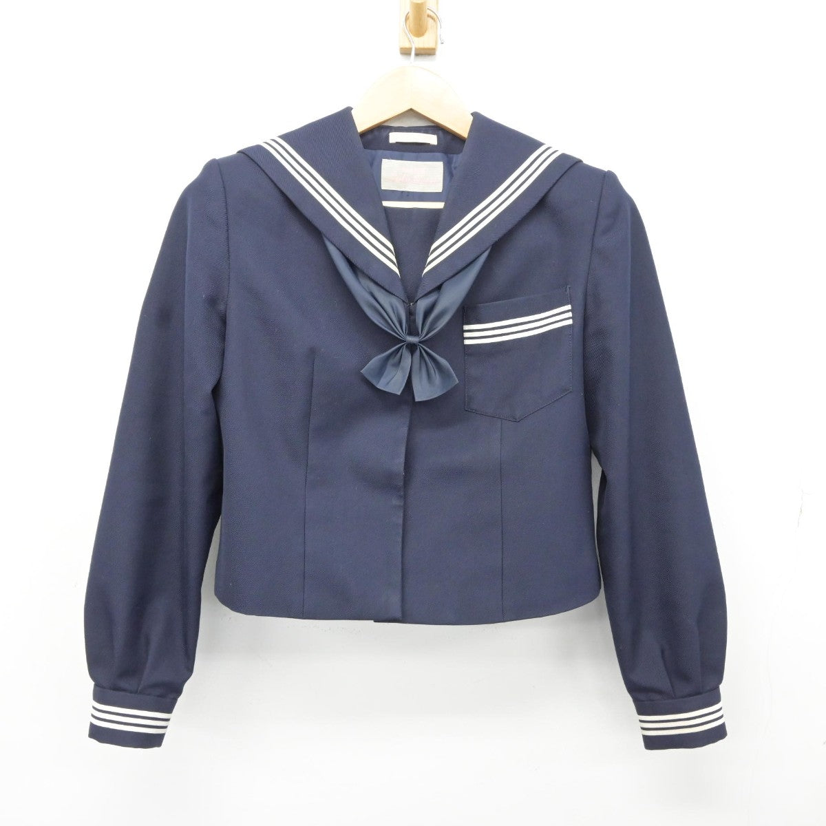 【中古】和歌山県 湯浅中学校 女子制服 3点（セーラー服・スカート）sf036927