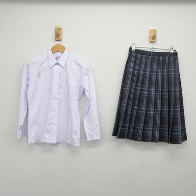 【中古】千葉県 真砂中学校 女子制服 2点（シャツ・スカート）sf036936