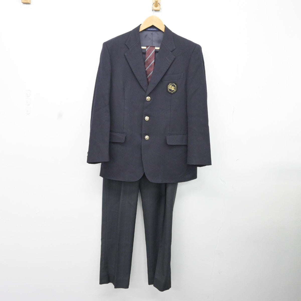 【中古】千葉県 千葉経済大学附属高等学校 男子制服 3点（ブレザー・ズボン）sf036945