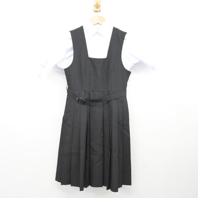 【中古】埼玉県 加須西中学校 女子制服 2点（シャツ・ジャンパースカート）sf036997