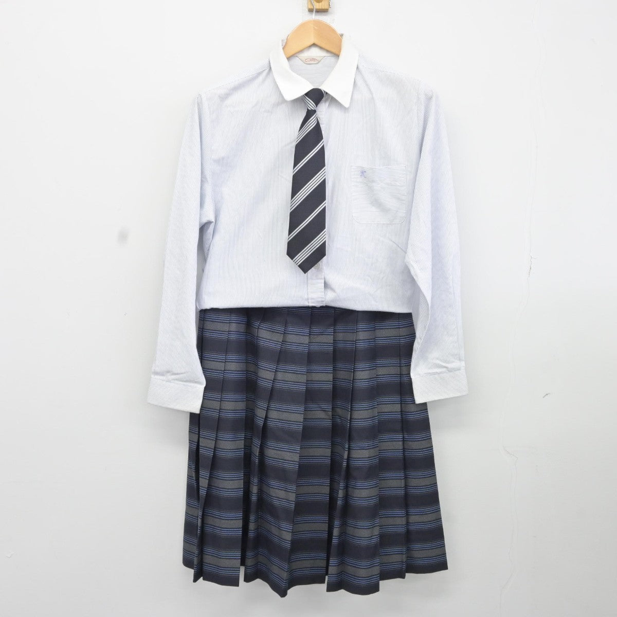 【中古】大阪府 関西福祉科学大学高等学校 女子制服 5点（ブレザー・シャツ・ニット・スカート）sf037001