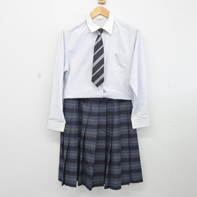 【中古】大阪府 関西福祉科学大学高等学校 女子制服 5点（ブレザー・シャツ・ニット・スカート）sf037001