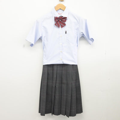 【中古】東京都 京華女子高等学校 女子制服 4点（シャツ・ニットベスト・スカート）sf037018