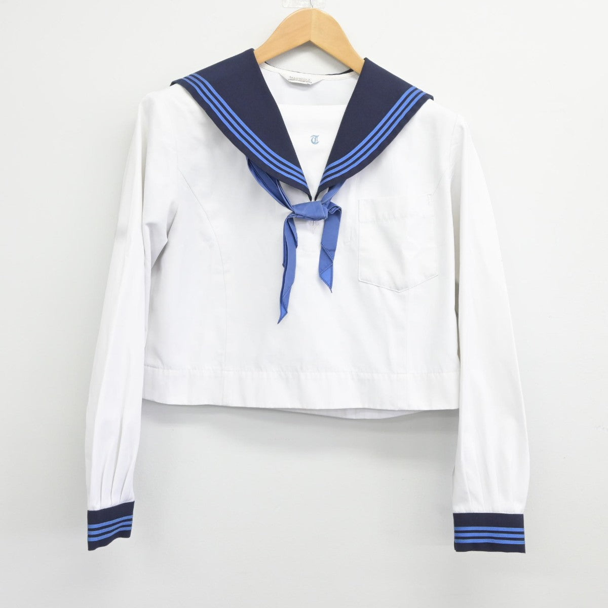 【中古】熊本県 東稜高等学校 女子制服 3点（セーラー服・スカート）sf037027