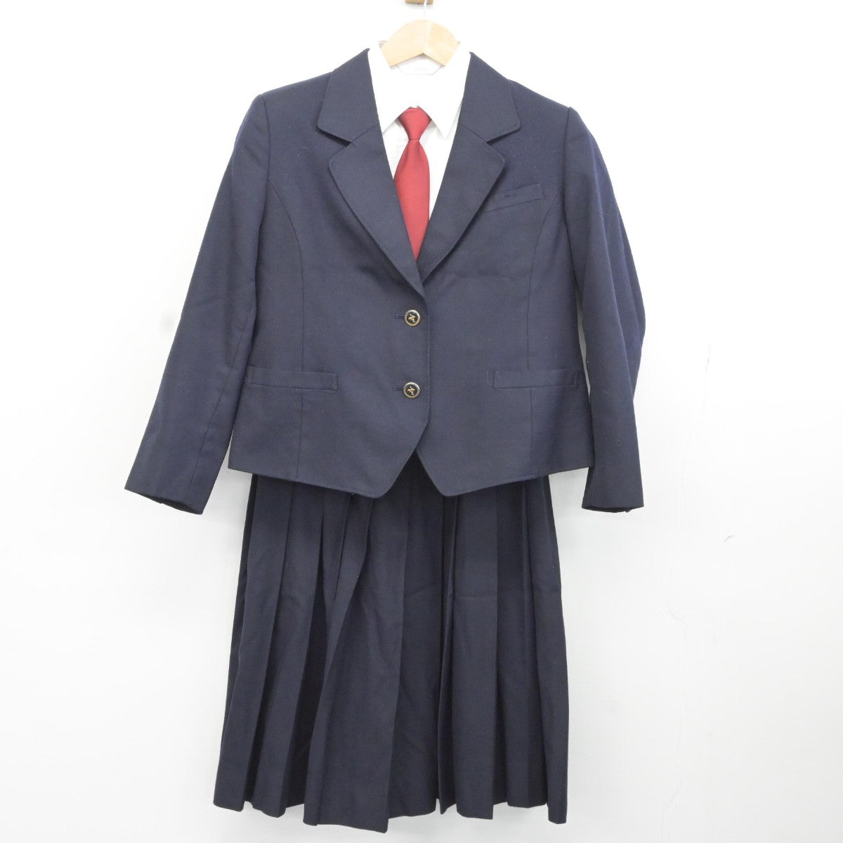 【中古】熊本県 熊本西高等学校 女子制服 5点（ブレザー・シャツ・ベスト・スカート）sf037030