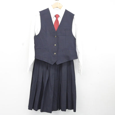 【中古】熊本県 熊本西高等学校 女子制服 5点（ブレザー・シャツ・ベスト・スカート）sf037030