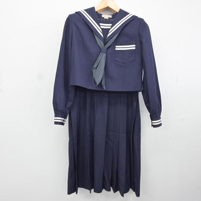【中古】熊本県 託麻中学校 女子制服 3点（セーラー服・ジャンパースカート）sf037037