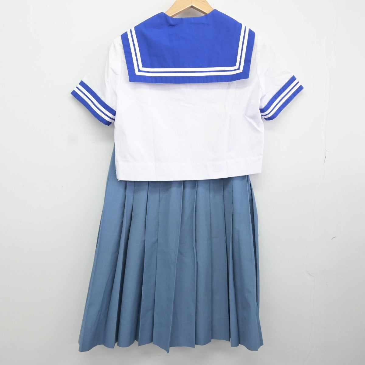 【中古】熊本県 託麻中学校 女子制服 5点（セーラー服・スカート）sf037039