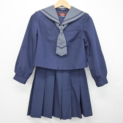 【中古】神奈川県 鵜野森中学校 女子制服 3点（セーラー服・スカート）sf037056