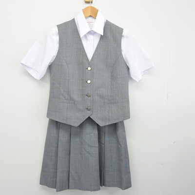 【中古】神奈川県 市が尾中学校 女子制服 3点（ベスト・シャツ・スカート）sf037072