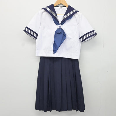 【中古】埼玉県 仲町中学校 女子制服 5点（セーラー服・セーラー服・スカート）sf037075