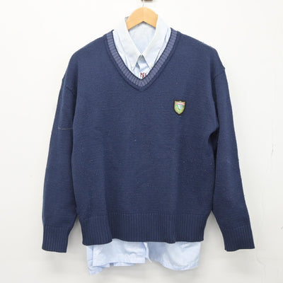 【中古】岐阜県 大垣日本大学高等学校 男子制服 3点（シャツ・シャツ・ニット）sf037083