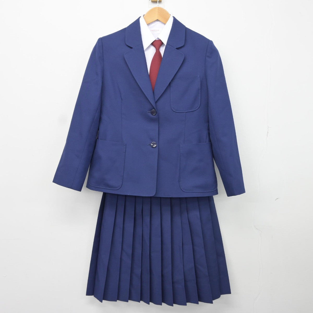 【中古】千葉県 若松中学校 女子制服 5点（ブレザー・シャツ・ベスト・スカート）sf037100