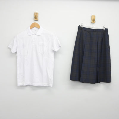 【中古】北海道 札幌市立澄川中学校 女子制服 2点（シャツ・スカート）sf037117