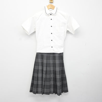 【中古】神奈川県 鎌倉女子大学中等部高等部 女子制服 4点（ベスト・シャツ・スカート）sf037137