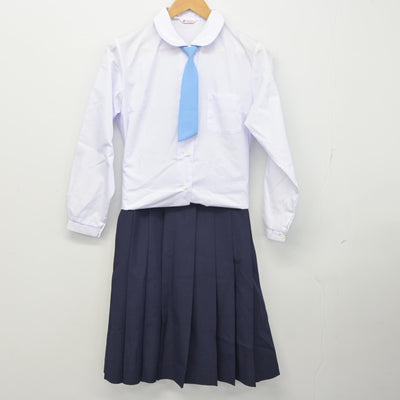 【中古】山梨県 富士川町立増穂中学校 女子制服 4点（ブレザー・シャツ・スカート）sf037148