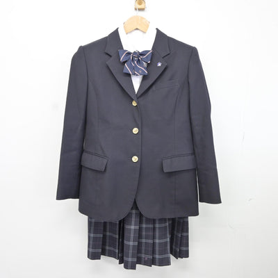 【中古】東京都 墨田川高等学校 女子制服 6点（ブレザー・ニット・シャツ・スカート）sf037186