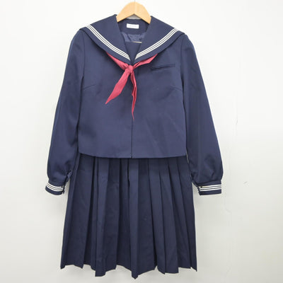 【中古】青森県 下田中学校 女子制服 4点（セーラー服・セーラー服・スカート）sf037242