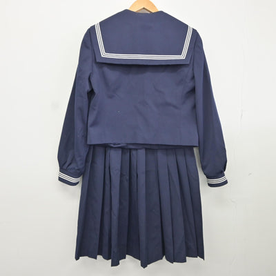 【中古】青森県 下田中学校 女子制服 4点（セーラー服・セーラー服・スカート）sf037242