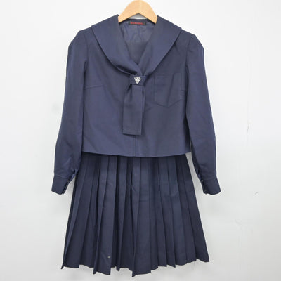 【中古】広島県 福山葦陽高等学校 女子制服 2点（セーラー服・スカート）sf037252