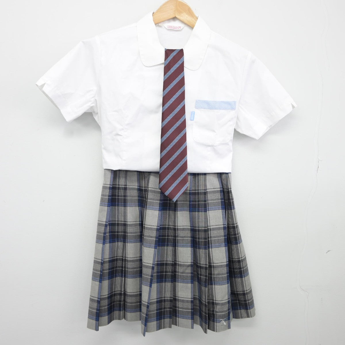 【中古】茨城県 神栖高等学校 女子制服 3点（シャツ・スカート）sf037263