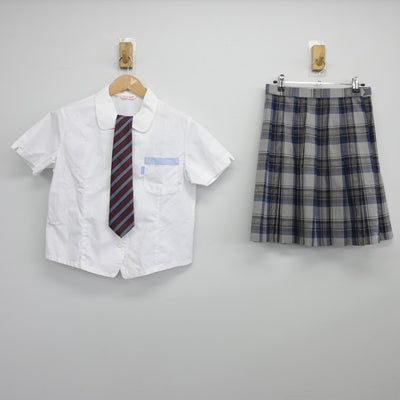 【中古】茨城県 神栖高等学校 女子制服 3点（シャツ・スカート）sf037263