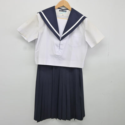 【中古】愛知県 日比津中学校 女子制服 2点（セーラー服・スカート）sf037273