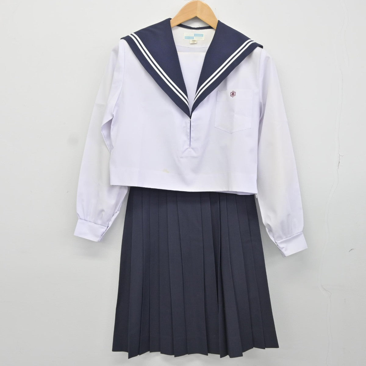 【中古】愛知県 中村高等学校 女子制服 3点（セーラー服・スカート）sf037276