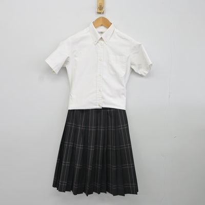 【中古】大阪府 港南造形高等学校 女子制服 3点（シャツ・スカート）sf037315