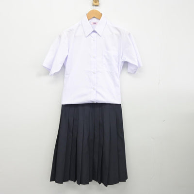 【中古】長野県 上田市立第二中学校 女子制服 3点（ベスト・シャツ・スカート）sf037329