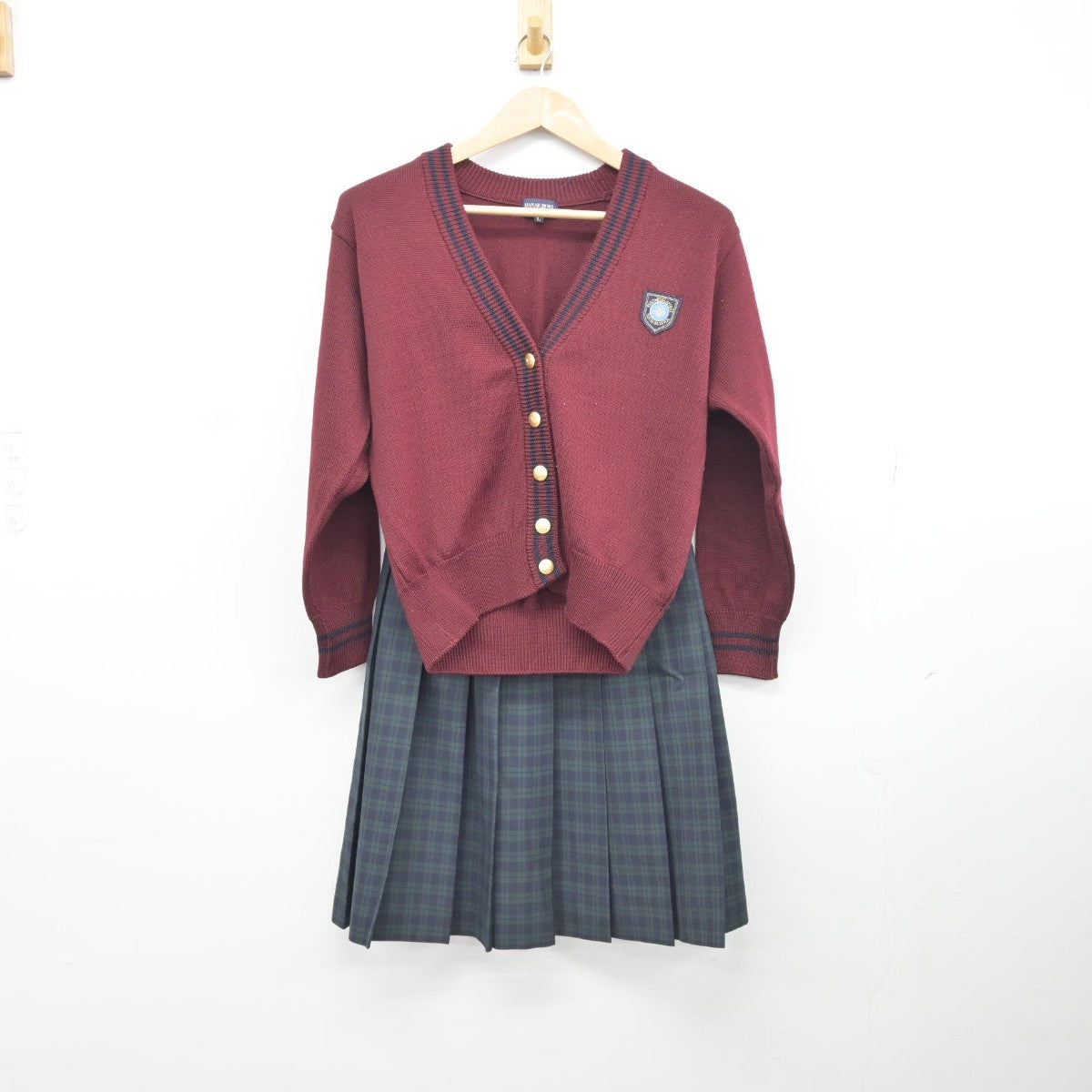 【中古】福島県 福島成蹊高等学校 女子制服 2点（ニット・スカート）sf037360