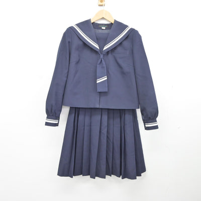 【中古】静岡県 掛川西中学校 女子制服 3点（セーラー服・スカート）sf037363