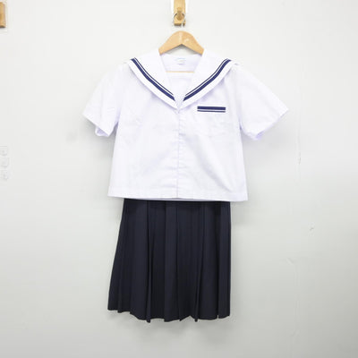 【中古】静岡県 掛川西中学校 女子制服 3点（セーラー服・スカート）sf037366