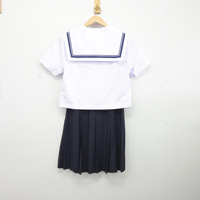 【中古】静岡県 掛川西中学校 女子制服 3点（セーラー服・スカート）sf037366