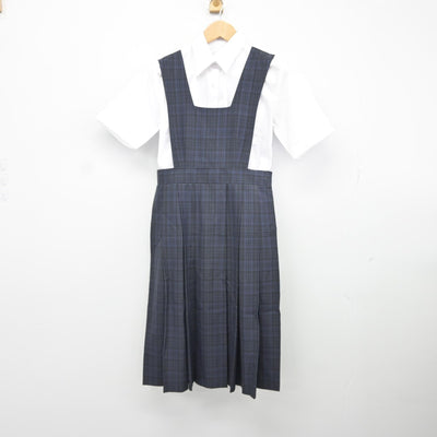 【中古】福岡県 箱崎清松中学校 女子制服 2点（シャツ・ジャンパースカート）sf037388