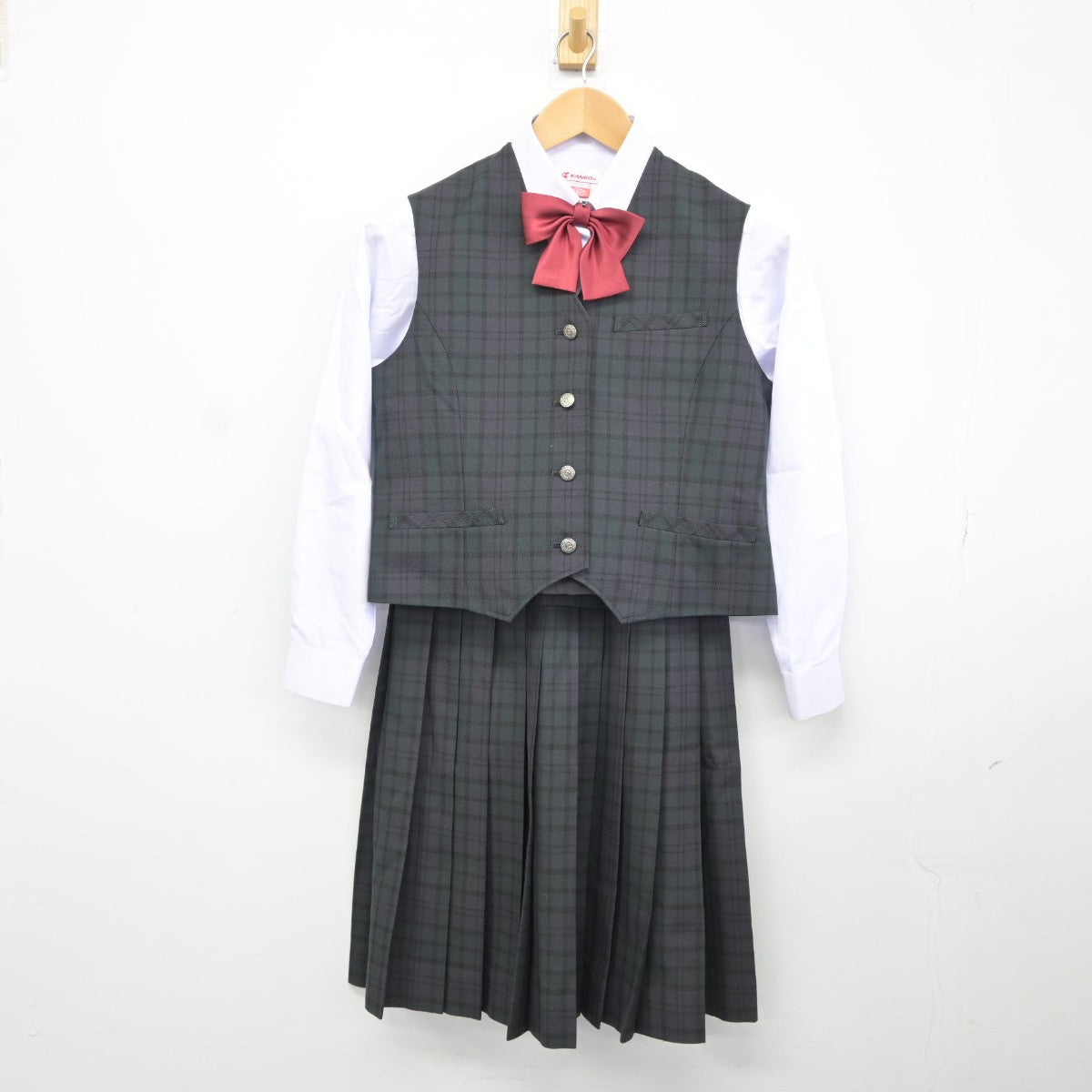 【中古】兵庫県 長田中学校 女子制服 5点（ブレザー・ニット・シャツ・スカート）sf037396