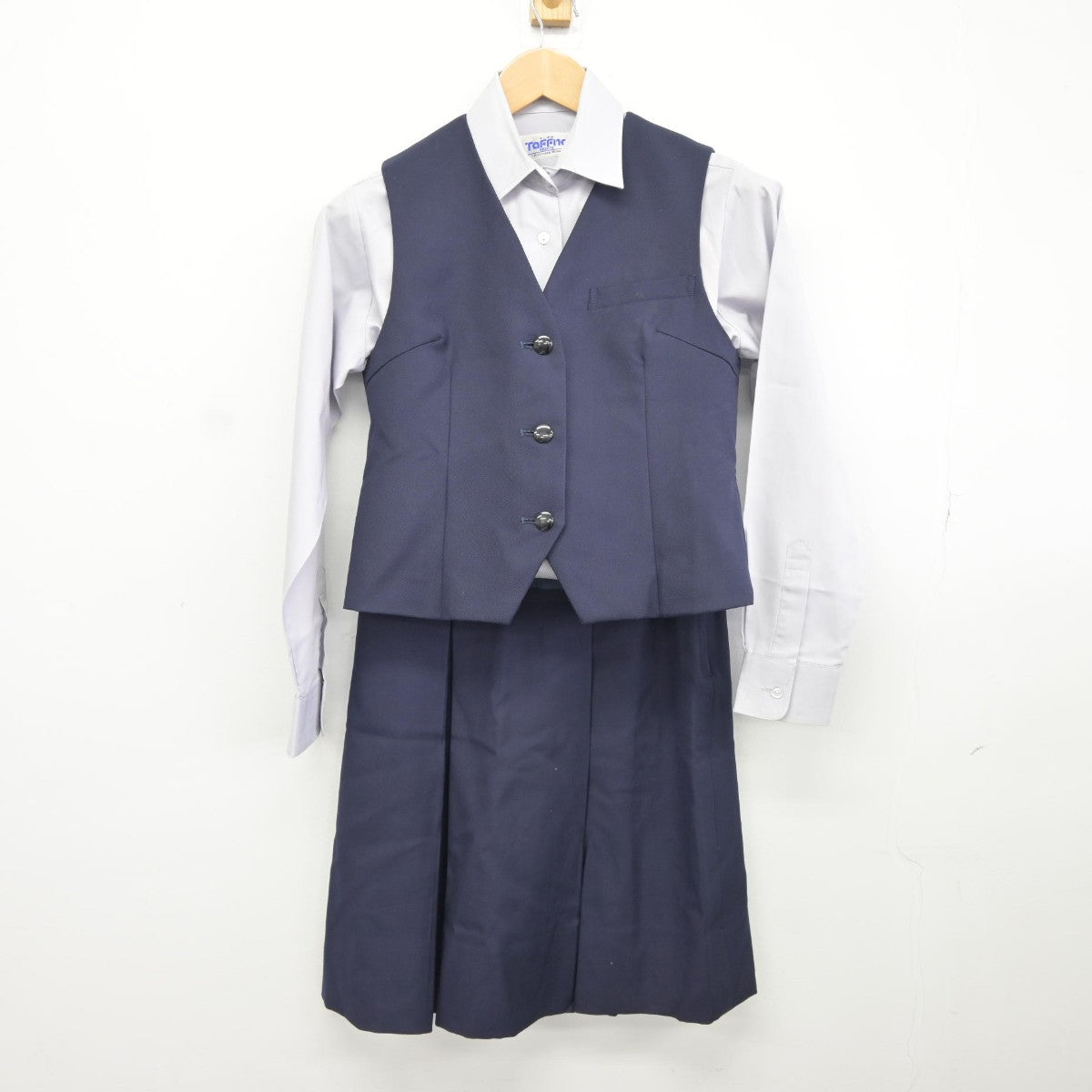 【中古】静岡県 静岡商業高等学校 女子制服 5点（ブレザー・ベスト・シャツ・スカート）sf037400